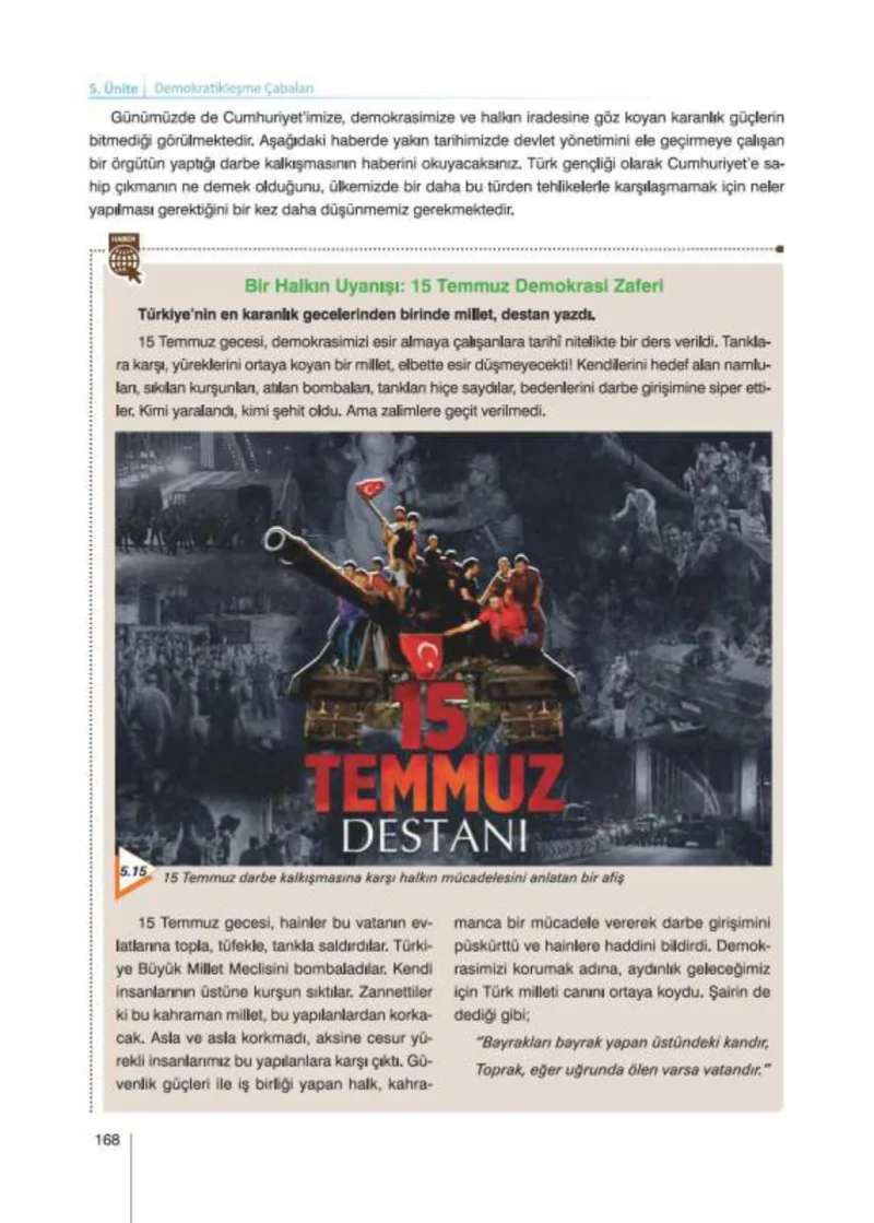 8. Sınıf İnkılap Tarihi Ders Kitabı Cevapları Nev Kitap Yayınları Sayfa 168
