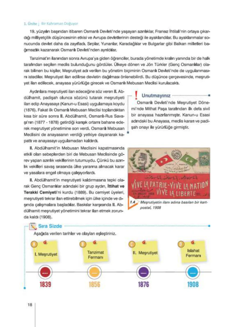 8. Sınıf İnkılap Tarihi Ders Kitabı Cevapları Nev Kitap Yayınları Sayfa 18
