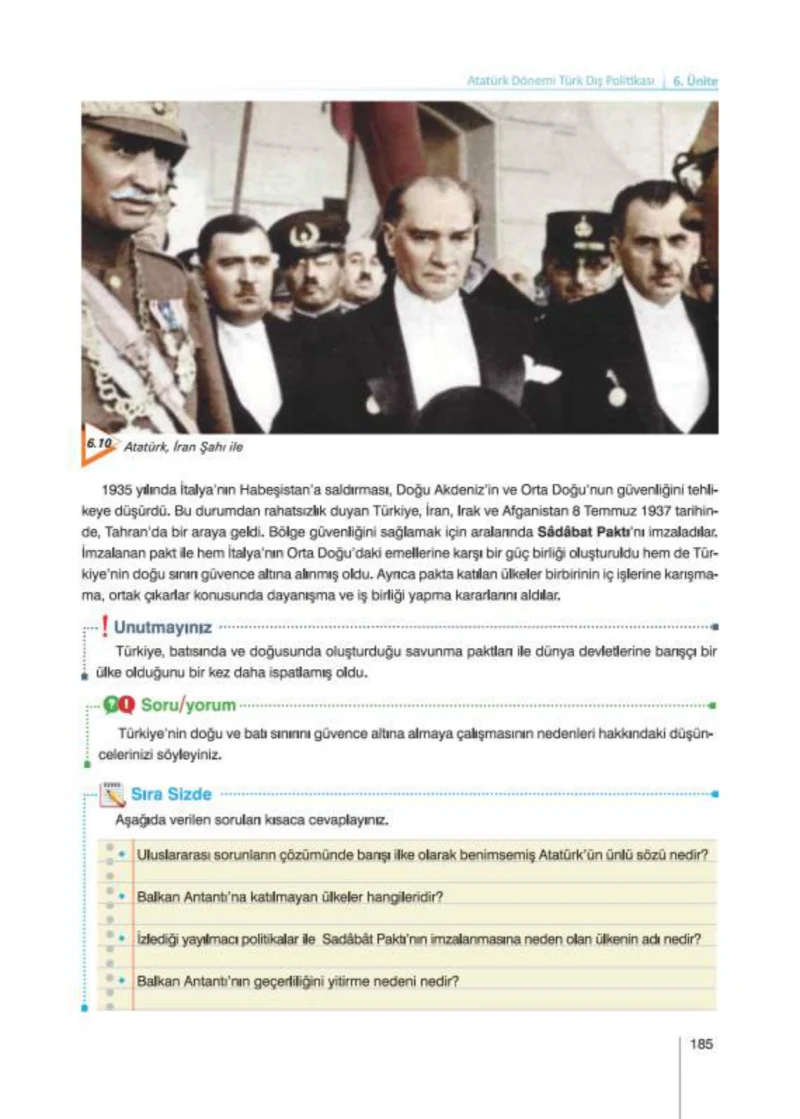 8. Sınıf İnkılap Tarihi Ders Kitabı Cevapları Nev Kitap Yayınları Sayfa 185