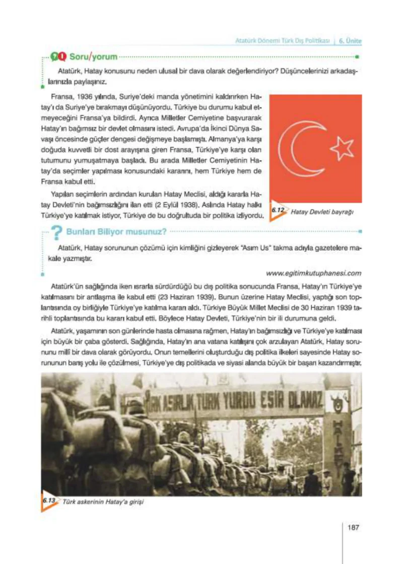 8. Sınıf İnkılap Tarihi Ders Kitabı Cevapları Nev Kitap Yayınları Sayfa 187