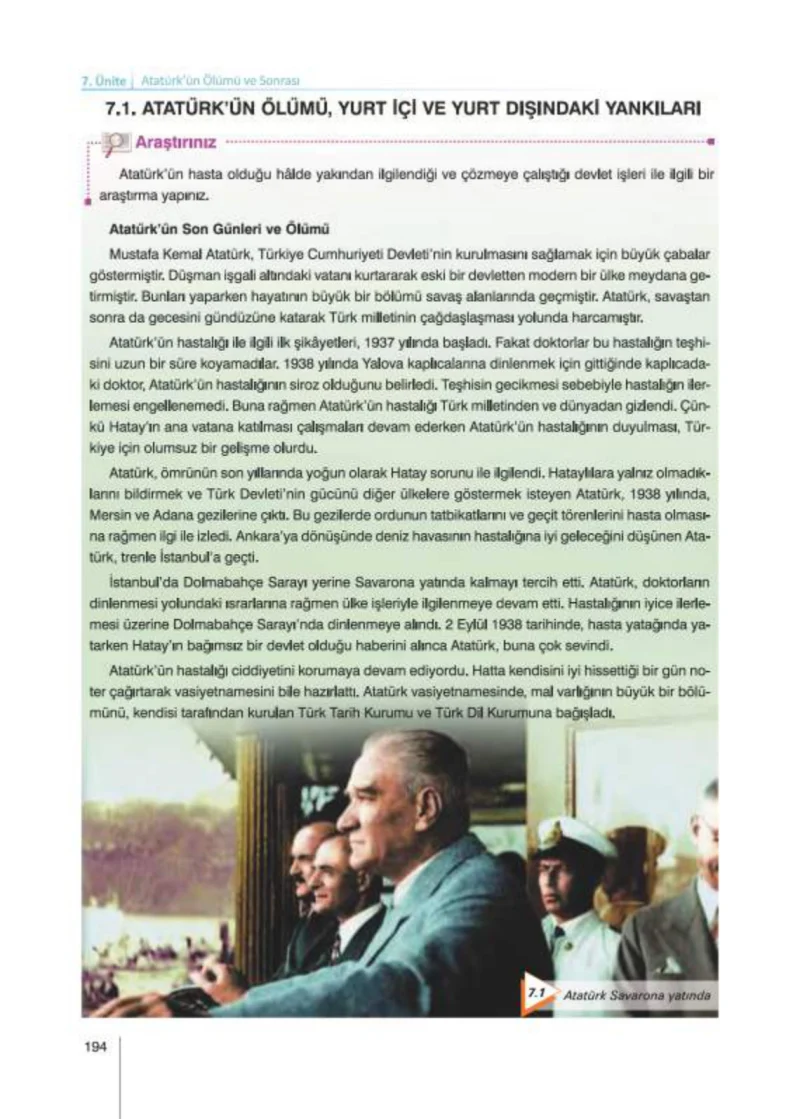 8. Sınıf İnkılap Tarihi Ders Kitabı Cevapları Nev Kitap Yayınları Sayfa 194