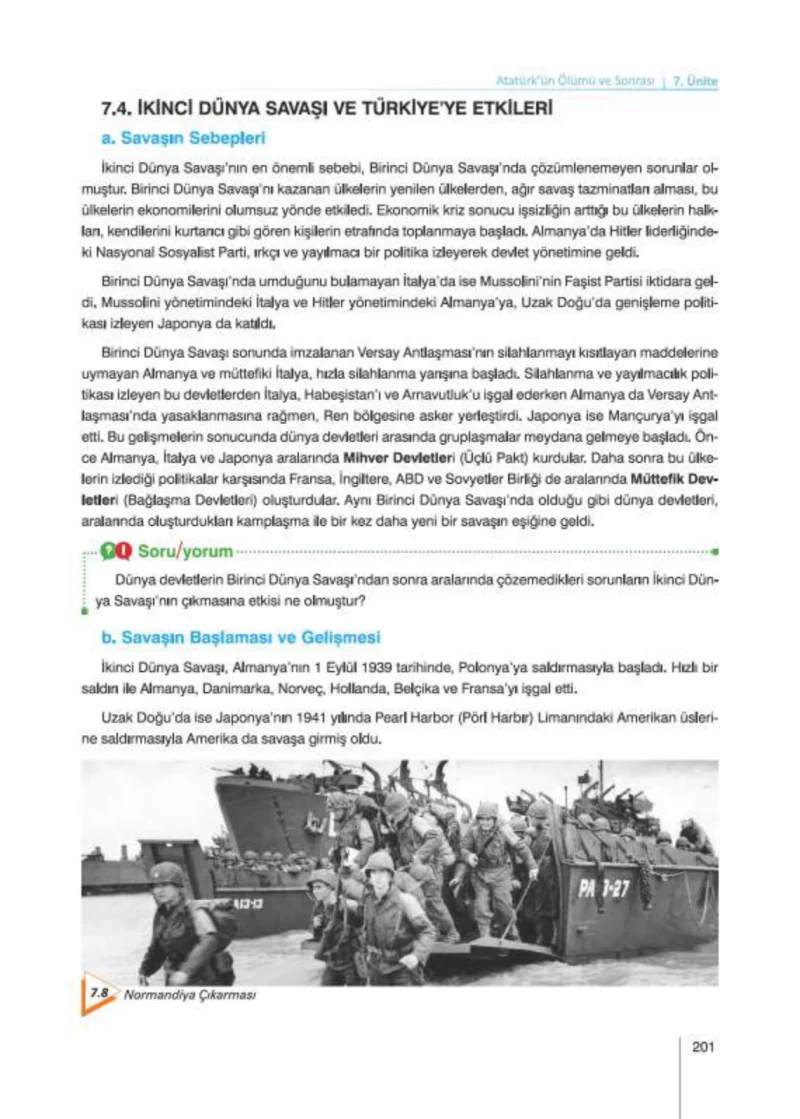 8. Sınıf İnkılap Tarihi Ders Kitabı Cevapları Nev Kitap Yayınları Sayfa 201