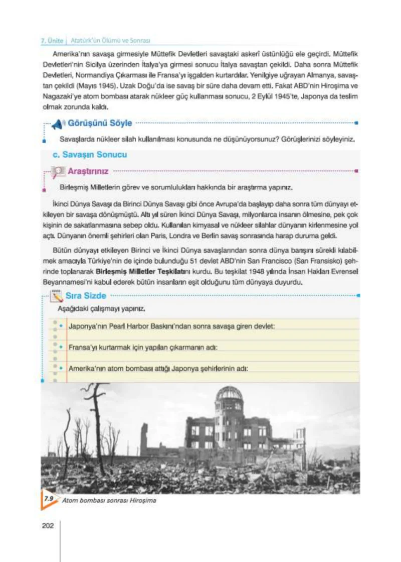 8. Sınıf İnkılap Tarihi Ders Kitabı Cevapları Nev Kitap Yayınları Sayfa 202