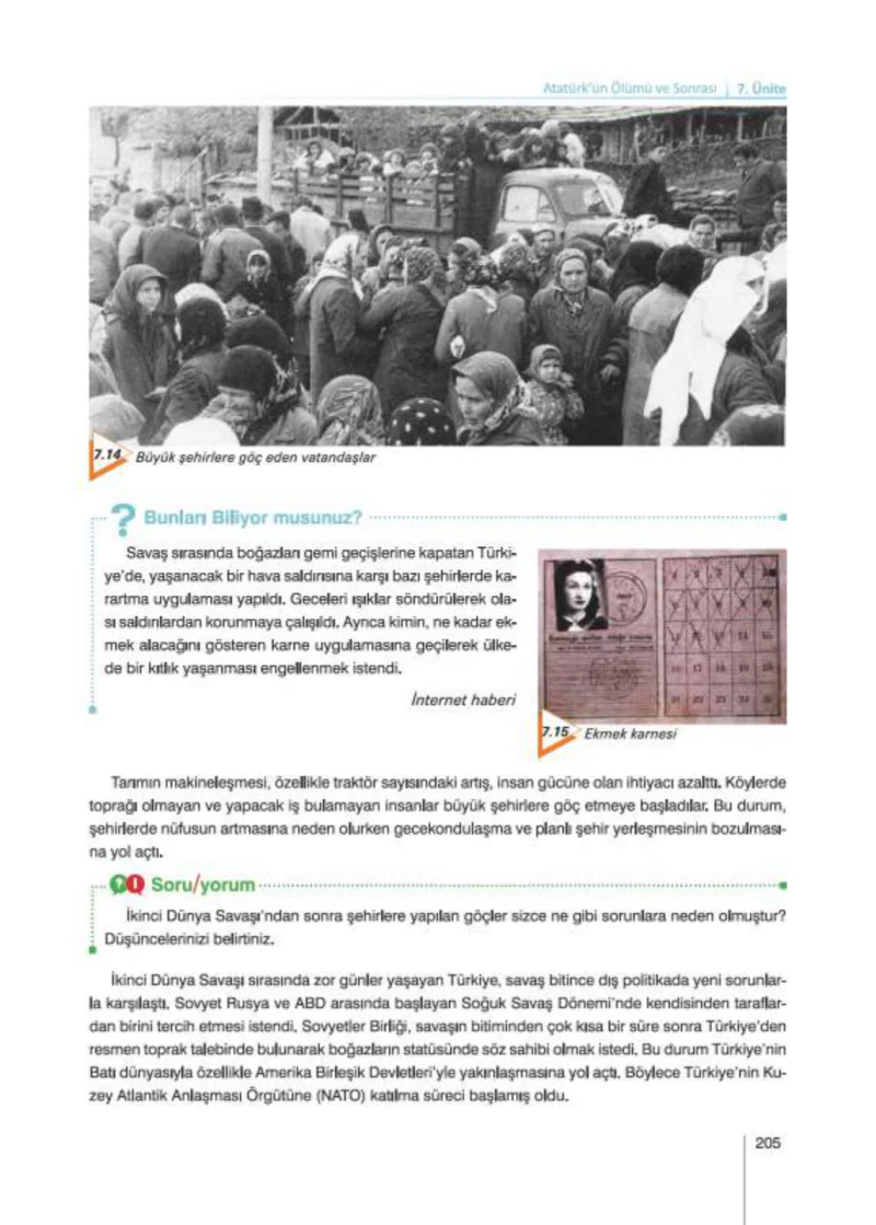 8. Sınıf İnkılap Tarihi Ders Kitabı Cevapları Nev Kitap Yayınları Sayfa 205