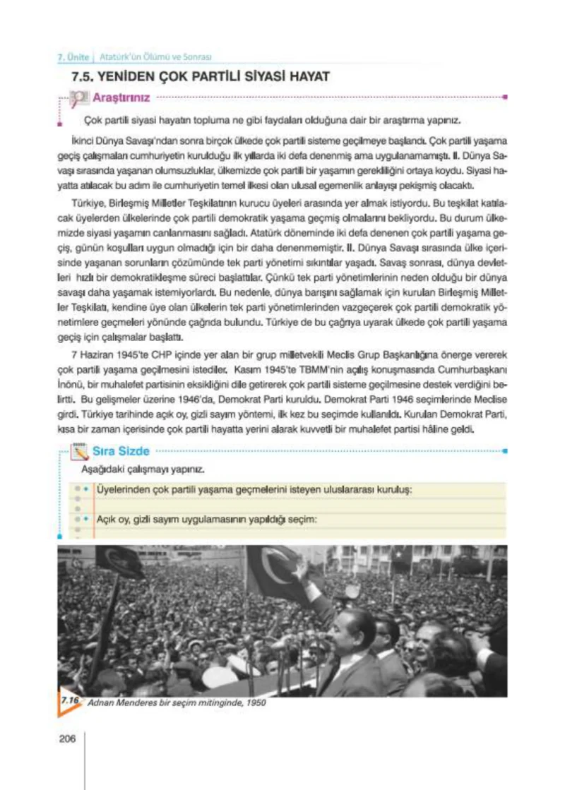 8. Sınıf İnkılap Tarihi Ders Kitabı Cevapları Nev Kitap Yayınları Sayfa 206
