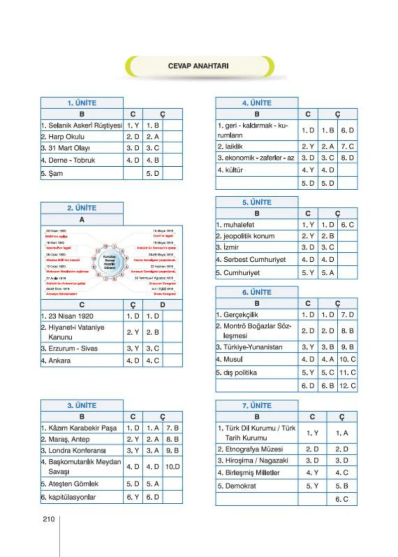 8. Sınıf İnkılap Tarihi Ders Kitabı Cevapları Nev Kitap Yayınları Sayfa 210