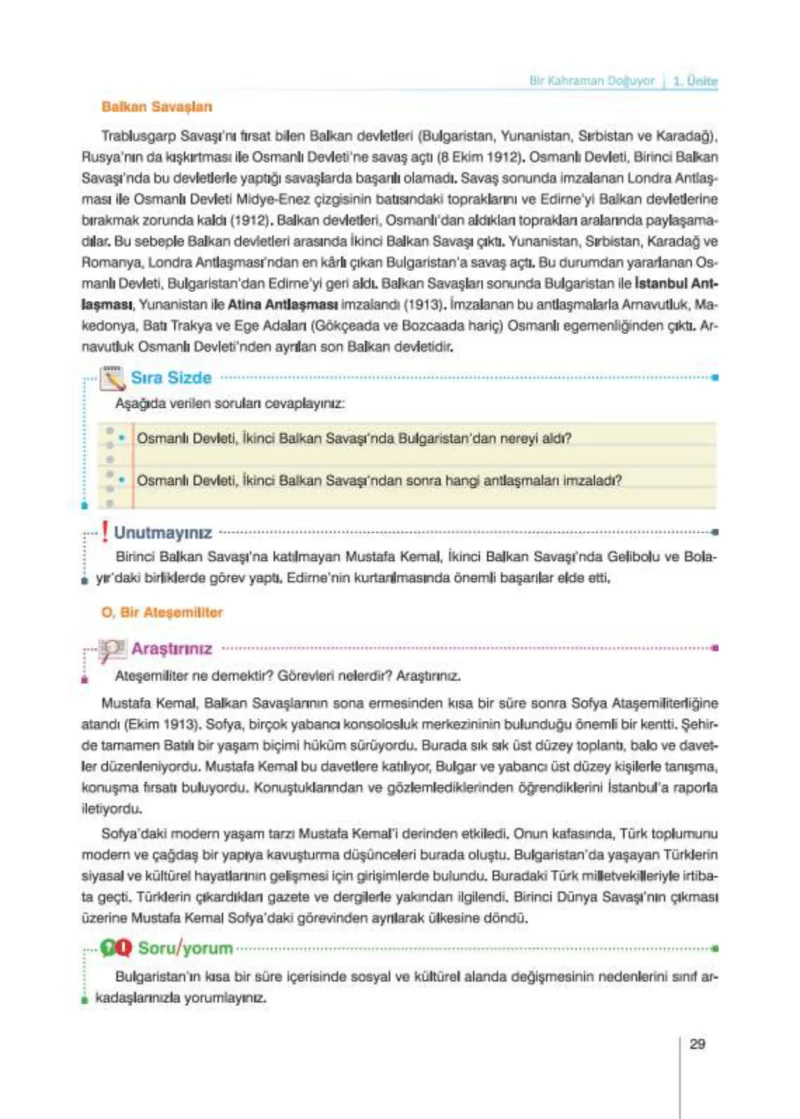 8. Sınıf İnkılap Tarihi Ders Kitabı Cevapları Nev Kitap Yayınları Sayfa 29
