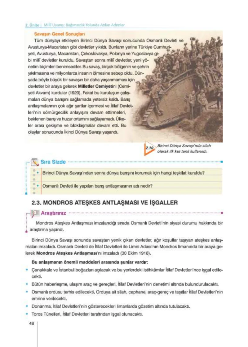 8. Sınıf İnkılap Tarihi Ders Kitabı Cevapları Nev Kitap Yayınları Sayfa 48