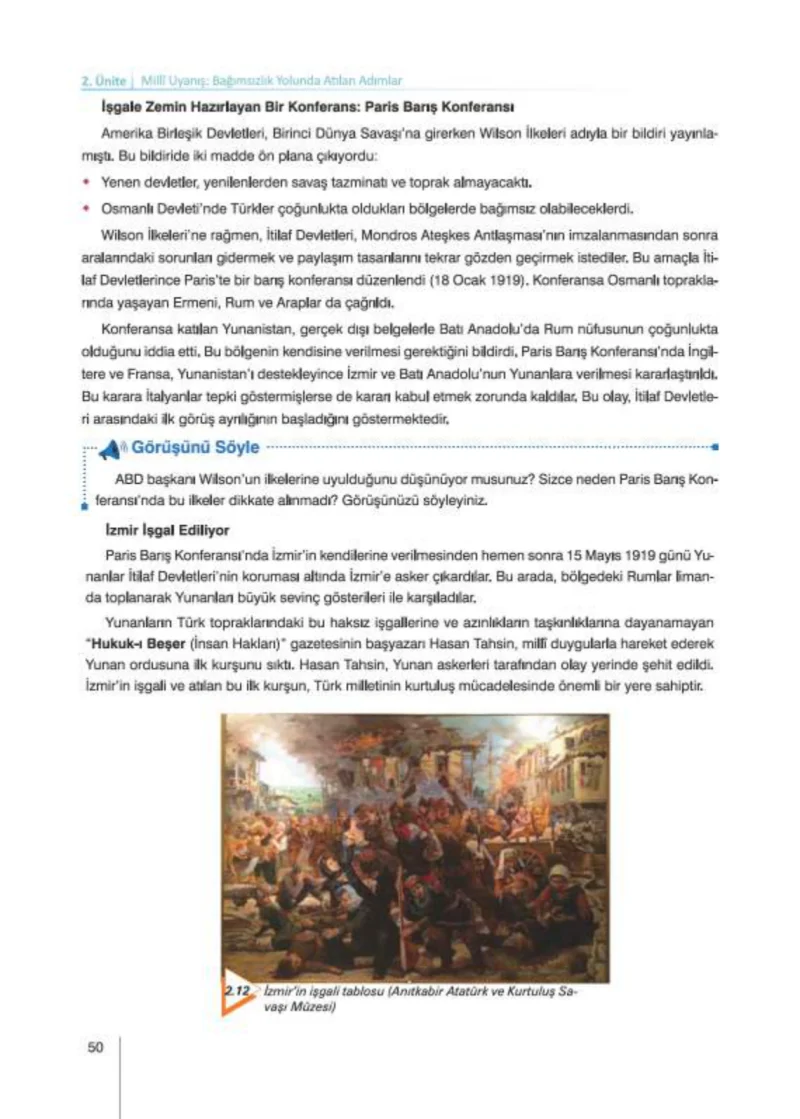 8. Sınıf İnkılap Tarihi Ders Kitabı Cevapları Nev Kitap Yayınları Sayfa 50