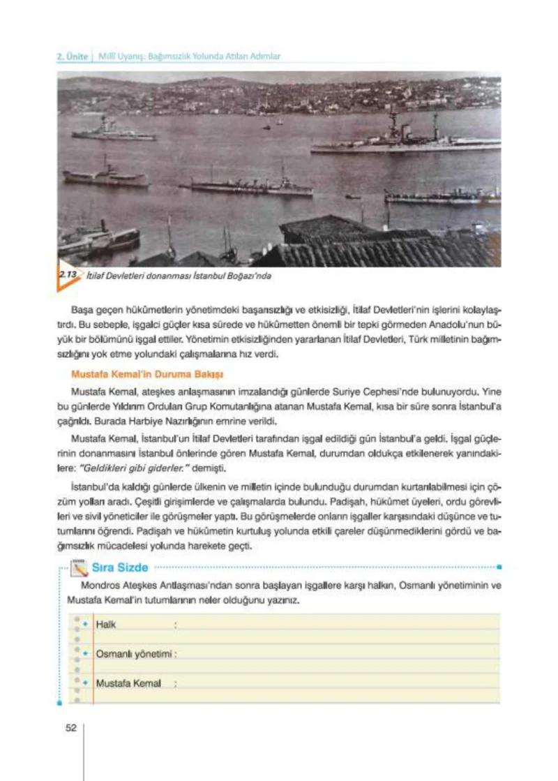 8. Sınıf İnkılap Tarihi Ders Kitabı Cevapları Nev Kitap Yayınları Sayfa 52