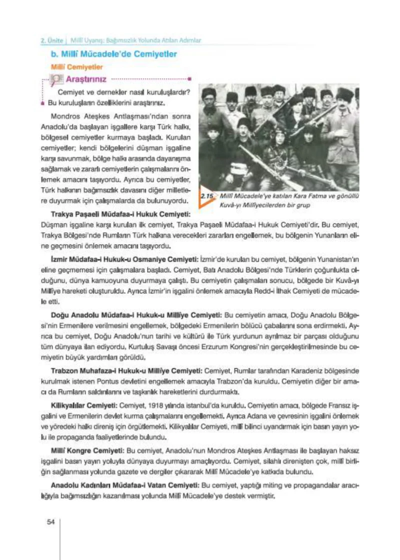 8. Sınıf İnkılap Tarihi Ders Kitabı Cevapları Nev Kitap Yayınları Sayfa 54