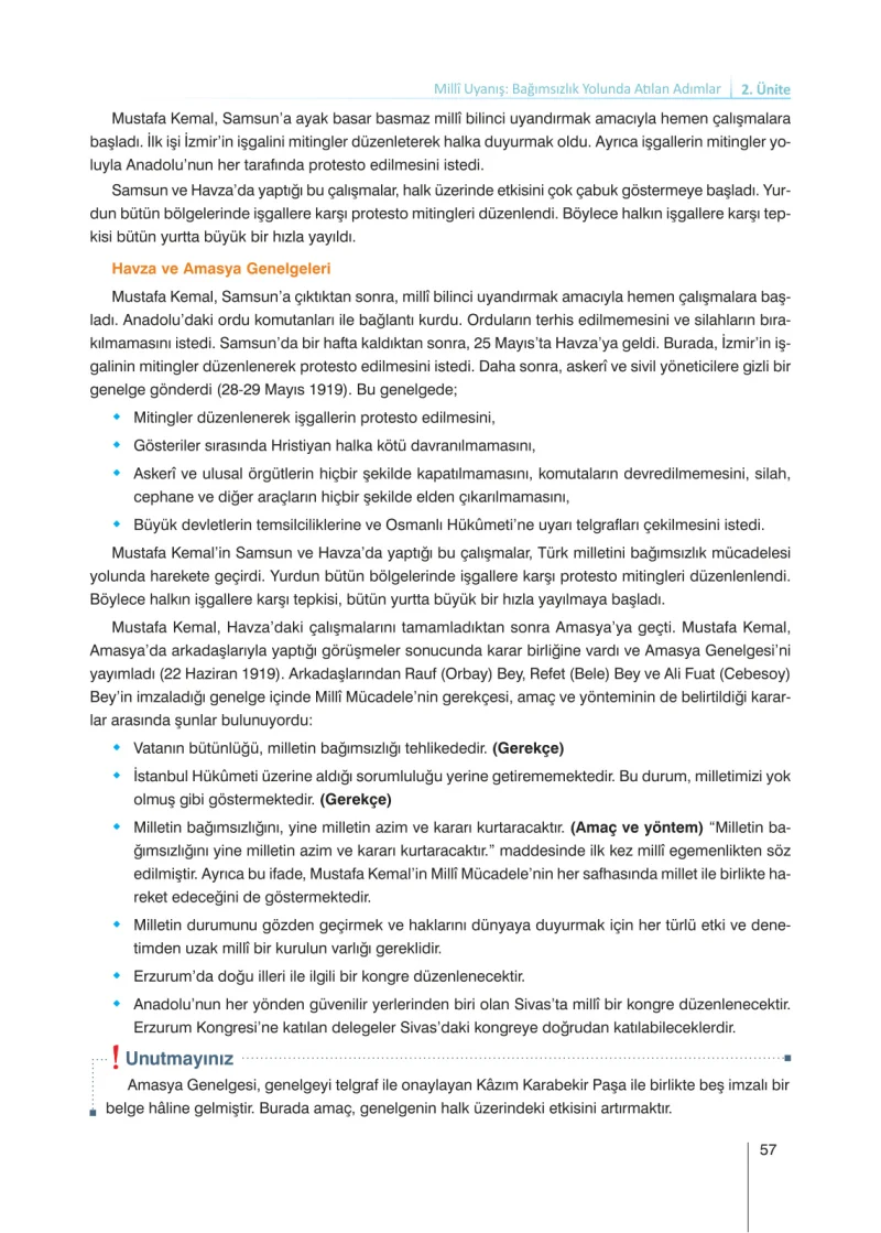 8. Sınıf İnkılap Tarihi Ders Kitabı Cevapları Nev Kitap Yayınları Sayfa 57