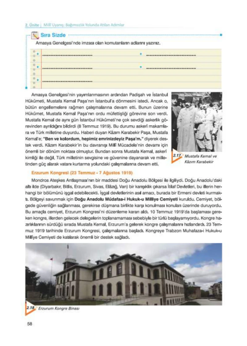 8. Sınıf İnkılap Tarihi Ders Kitabı Cevapları Nev Kitap Yayınları Sayfa 58