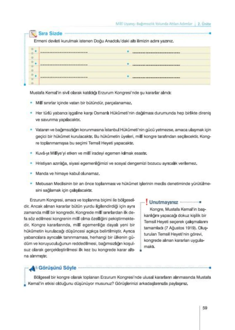 8. Sınıf İnkılap Tarihi Ders Kitabı Cevapları Nev Kitap Yayınları Sayfa 59