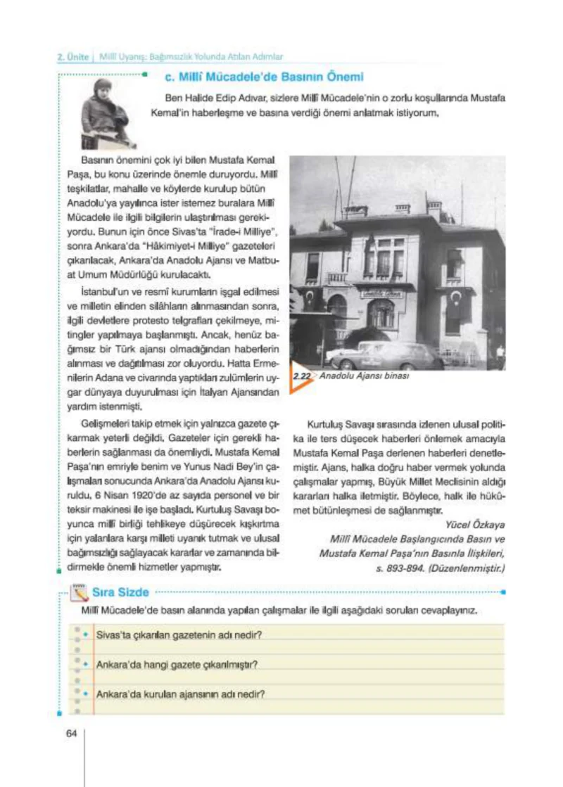 8. Sınıf İnkılap Tarihi Ders Kitabı Cevapları Nev Kitap Yayınları Sayfa 64