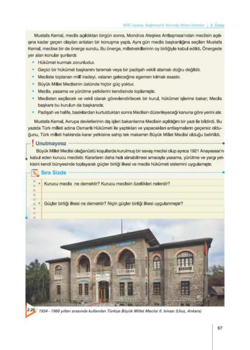 8. Sınıf İnkılap Tarihi Ders Kitabı Cevapları Nev Kitap Yayınları Sayfa 67