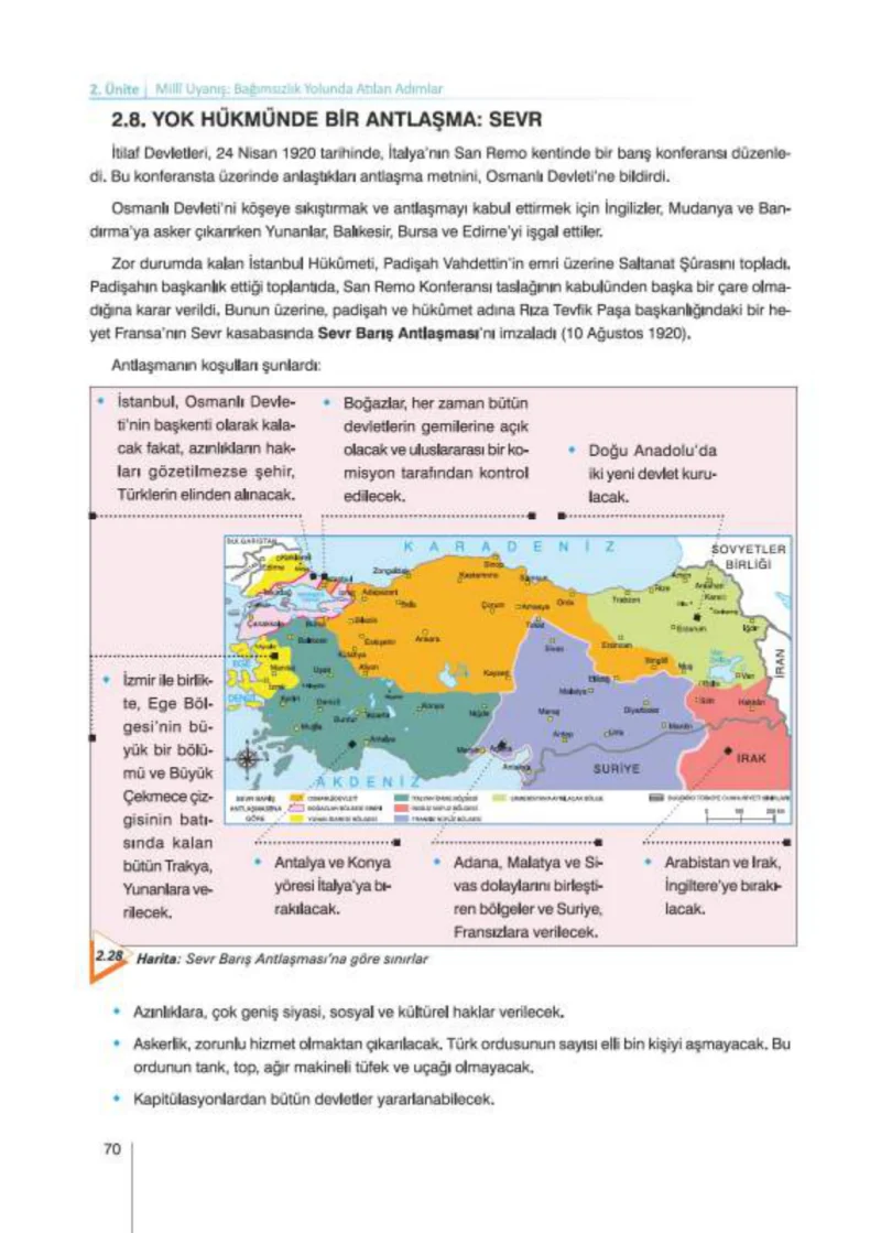 8. Sınıf İnkılap Tarihi Ders Kitabı Cevapları Nev Kitap Yayınları Sayfa 70