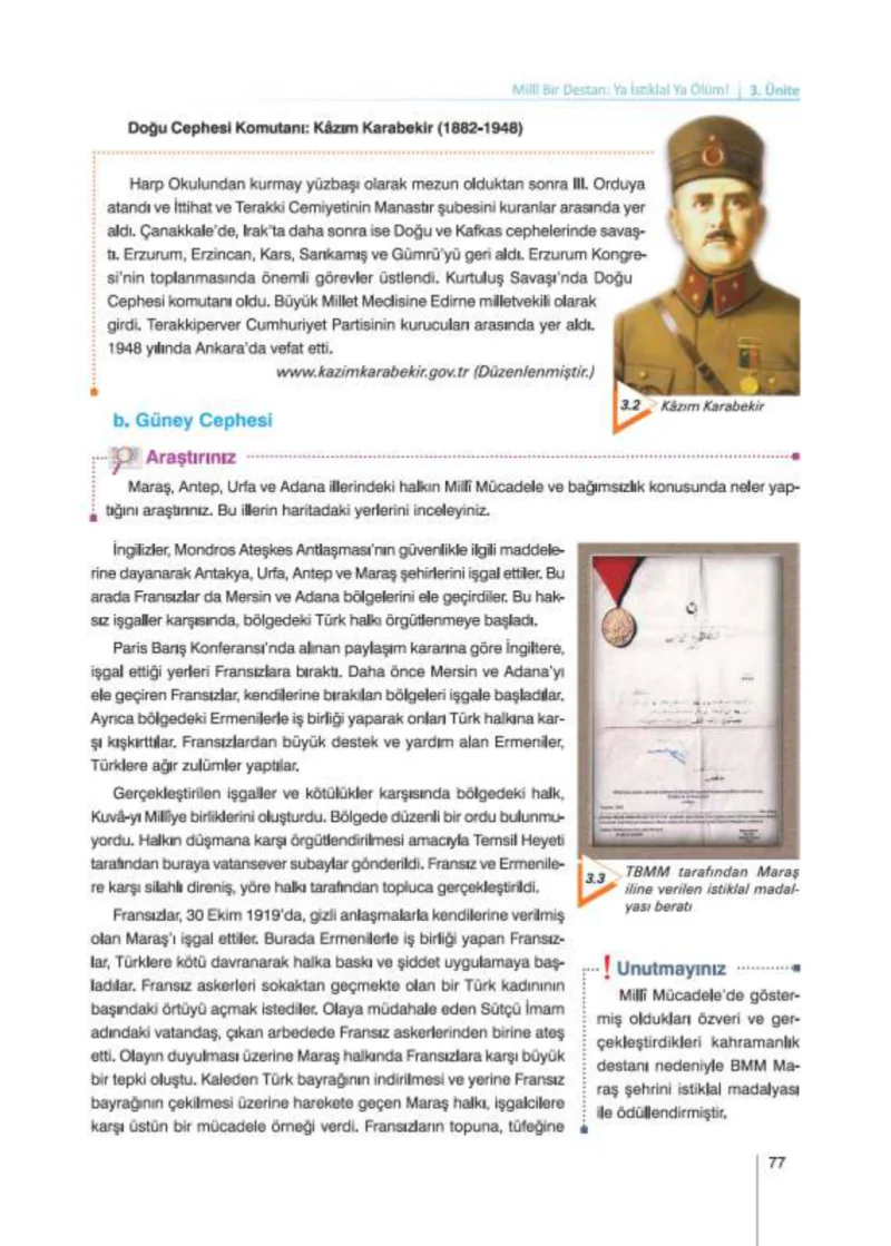 8. Sınıf İnkılap Tarihi Ders Kitabı Cevapları Nev Kitap Yayınları Sayfa 77
