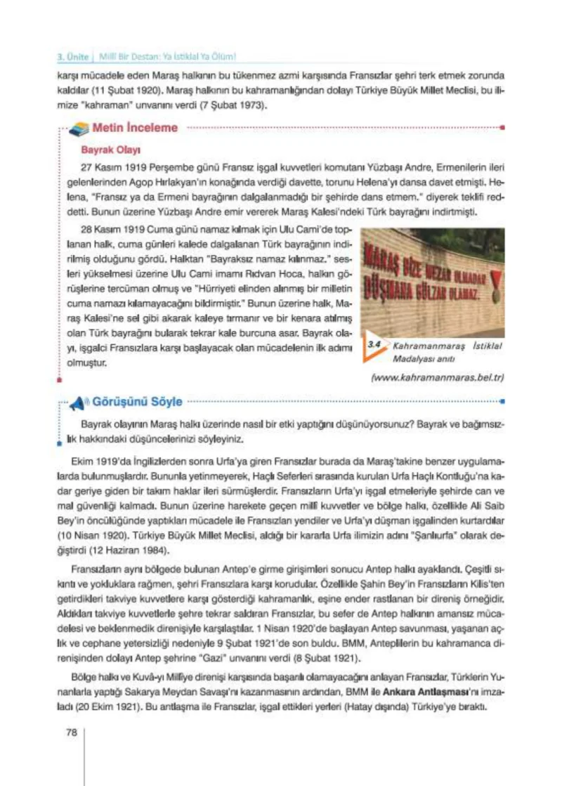 8. Sınıf İnkılap Tarihi Ders Kitabı Cevapları Nev Kitap Yayınları Sayfa 78