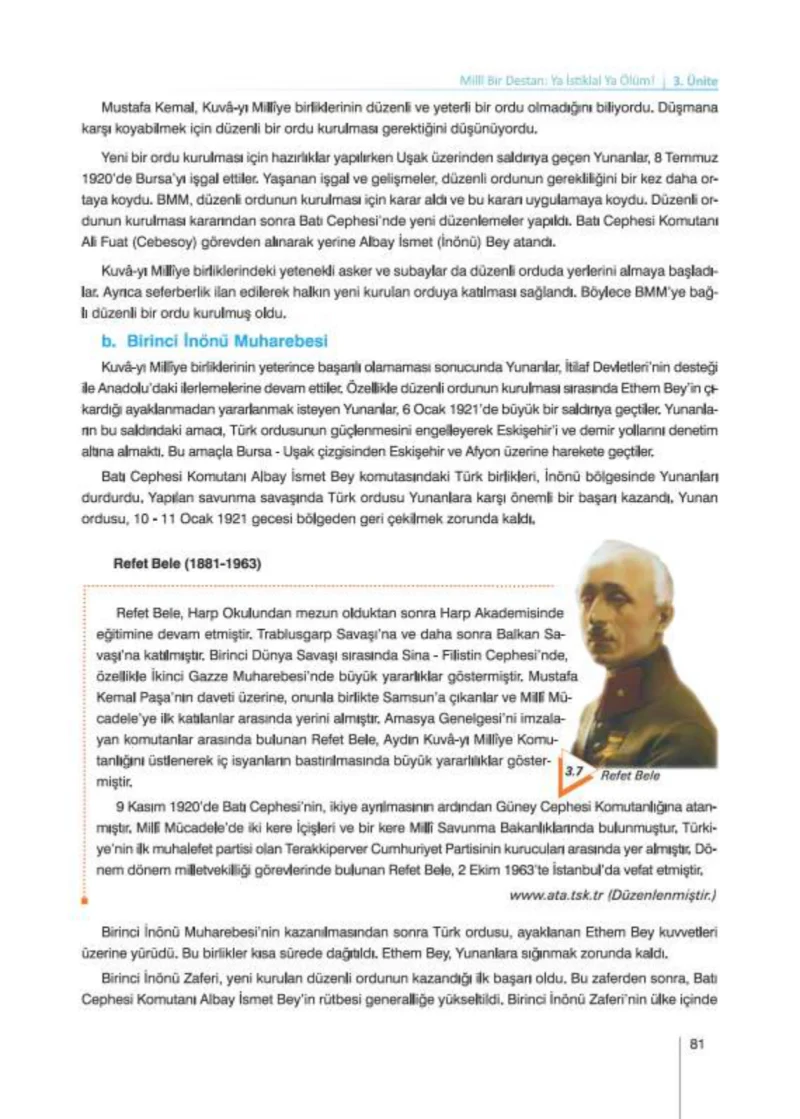 8. Sınıf İnkılap Tarihi Ders Kitabı Cevapları Nev Kitap Yayınları Sayfa 81