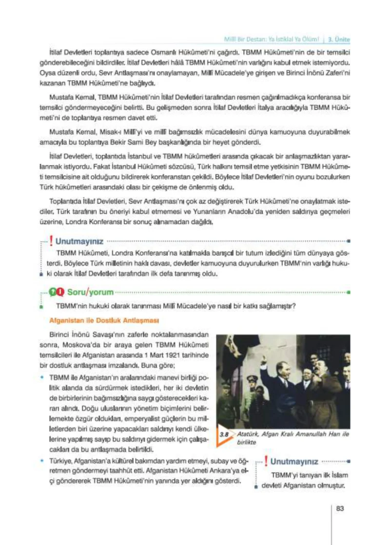 8. Sınıf İnkılap Tarihi Ders Kitabı Cevapları Nev Kitap Yayınları Sayfa 83