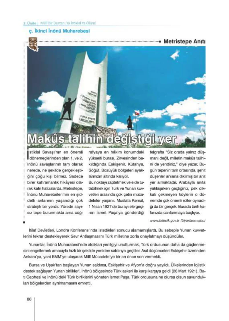 8. Sınıf İnkılap Tarihi Ders Kitabı Cevapları Nev Kitap Yayınları Sayfa 86
