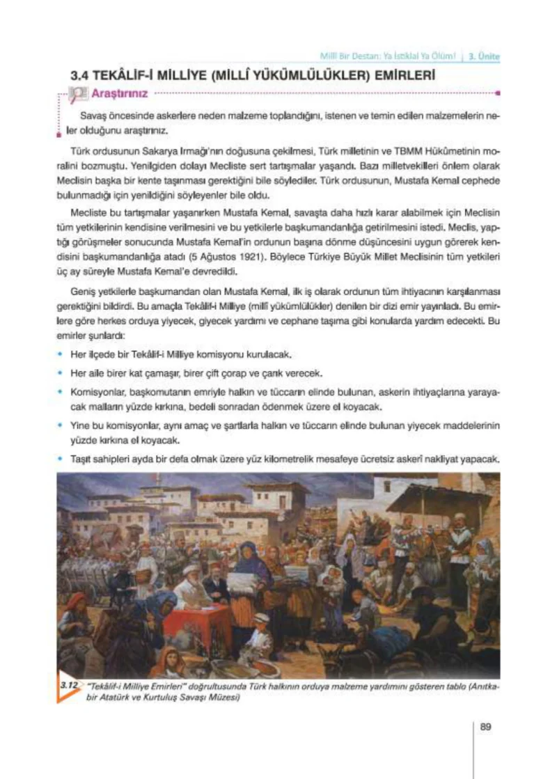 8. Sınıf İnkılap Tarihi Ders Kitabı Cevapları Nev Kitap Yayınları Sayfa 89