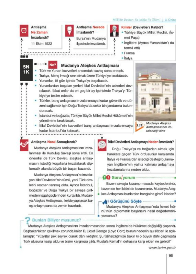 8. Sınıf İnkılap Tarihi Ders Kitabı Cevapları Nev Kitap Yayınları Sayfa 95