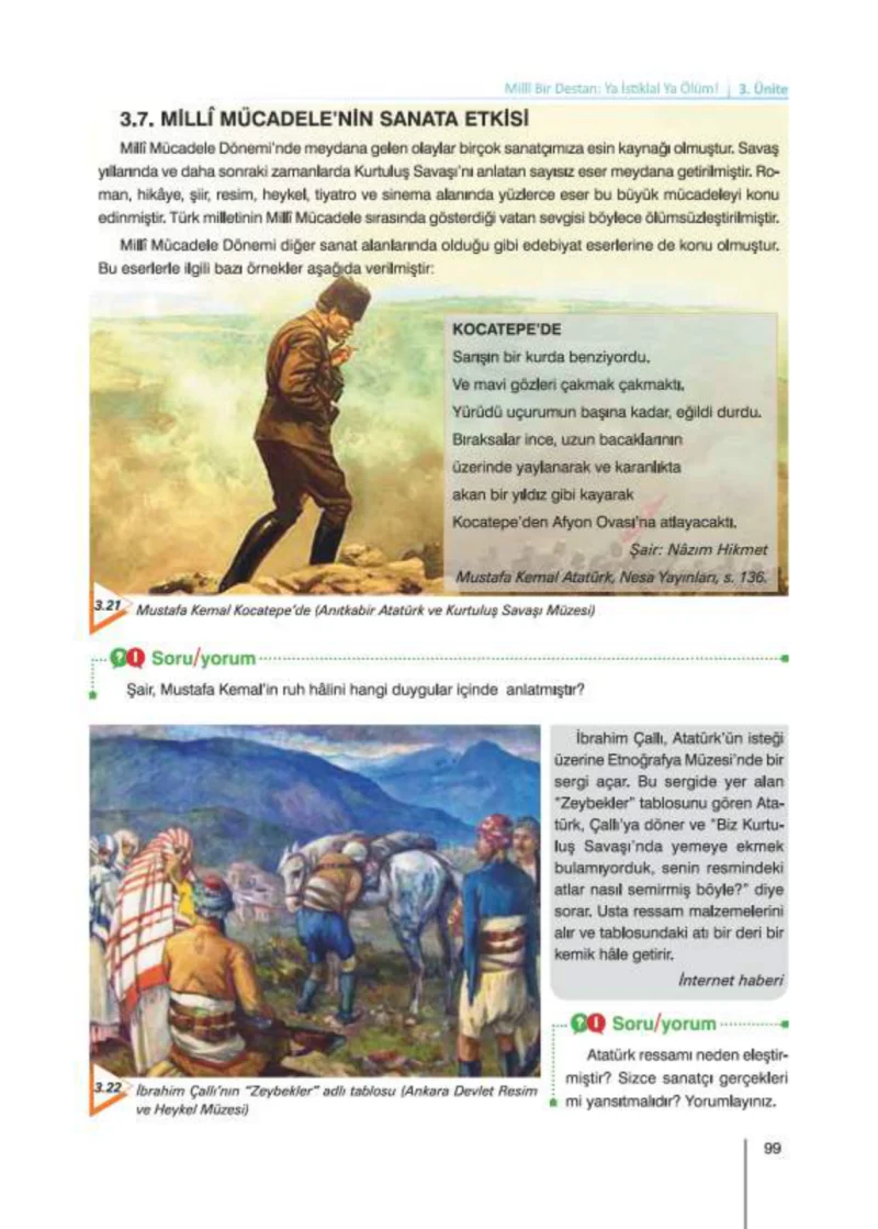8. Sınıf İnkılap Tarihi Ders Kitabı Cevapları Nev Kitap Yayınları Sayfa 99