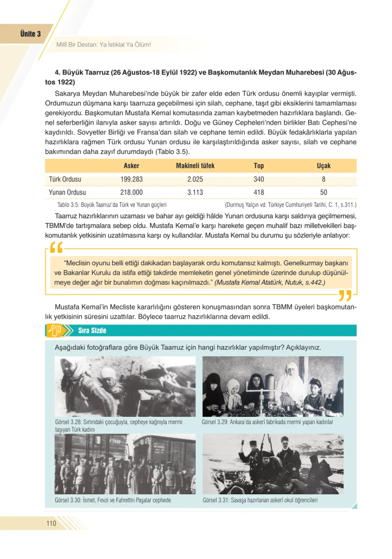 8. Sınıf İnkılap Tarihi Ders Kitabı Cevapları Semih Ofset S.E.K. Yayınları Sayfa 110