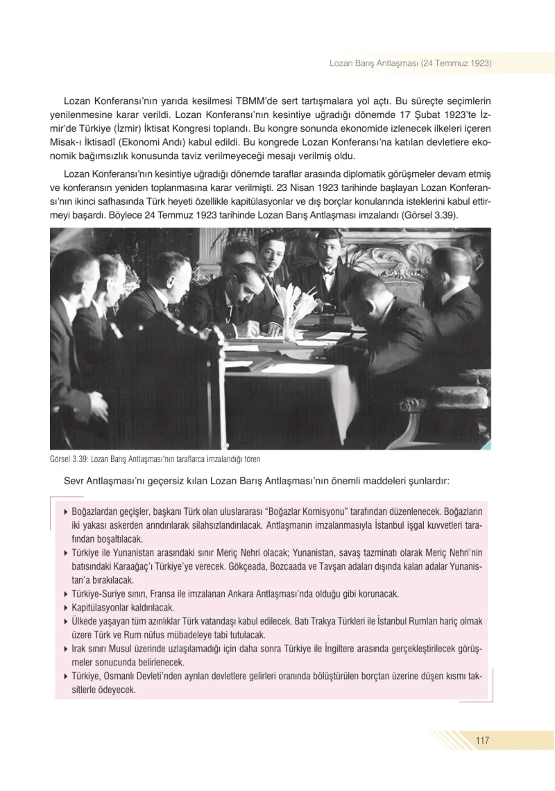 8. Sınıf İnkılap Tarihi Ders Kitabı Cevapları Semih Ofset S.E.K. Yayınları Sayfa 117
