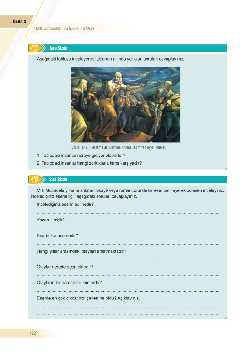 8. Sınıf İnkılap Tarihi Ders Kitabı Cevapları Semih Ofset S.E.K. Yayınları Sayfa 122