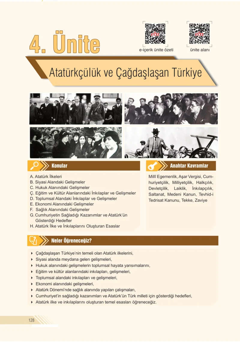 8. Sınıf İnkılap Tarihi Ders Kitabı Cevapları Semih Ofset S.E.K. Yayınları Sayfa 128