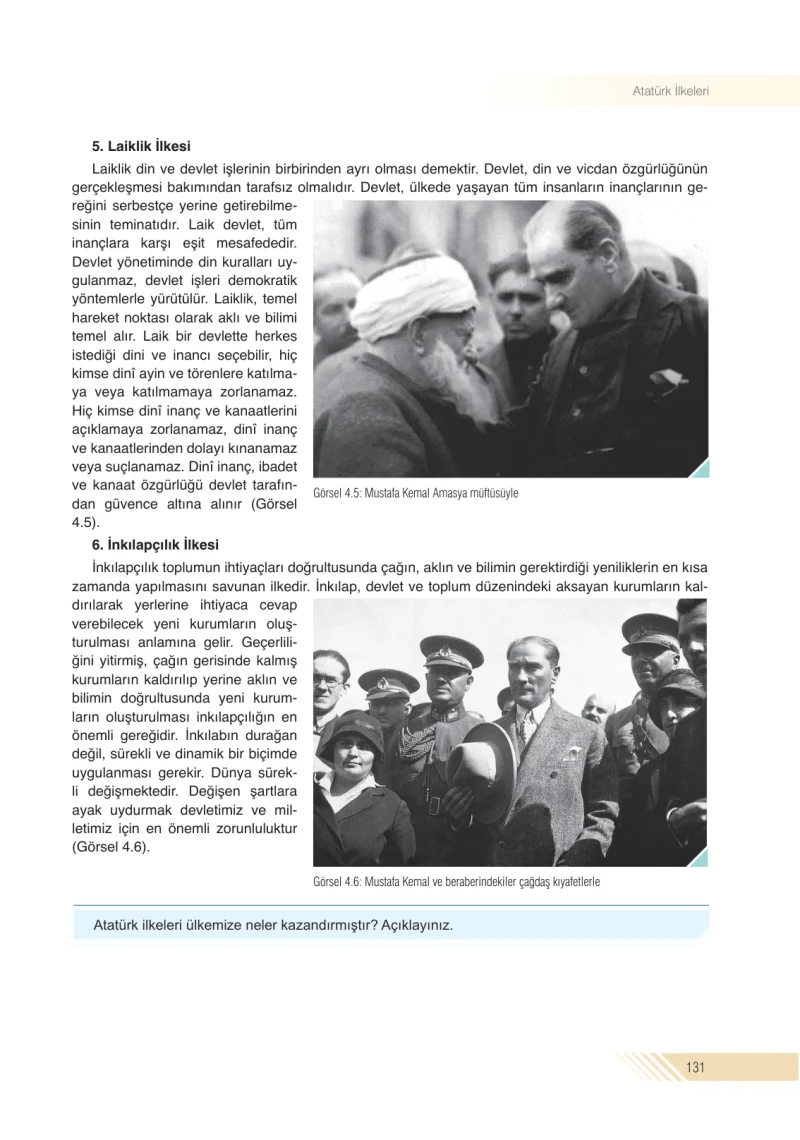 8. Sınıf İnkılap Tarihi Ders Kitabı Cevapları Semih Ofset S.E.K. Yayınları Sayfa 131