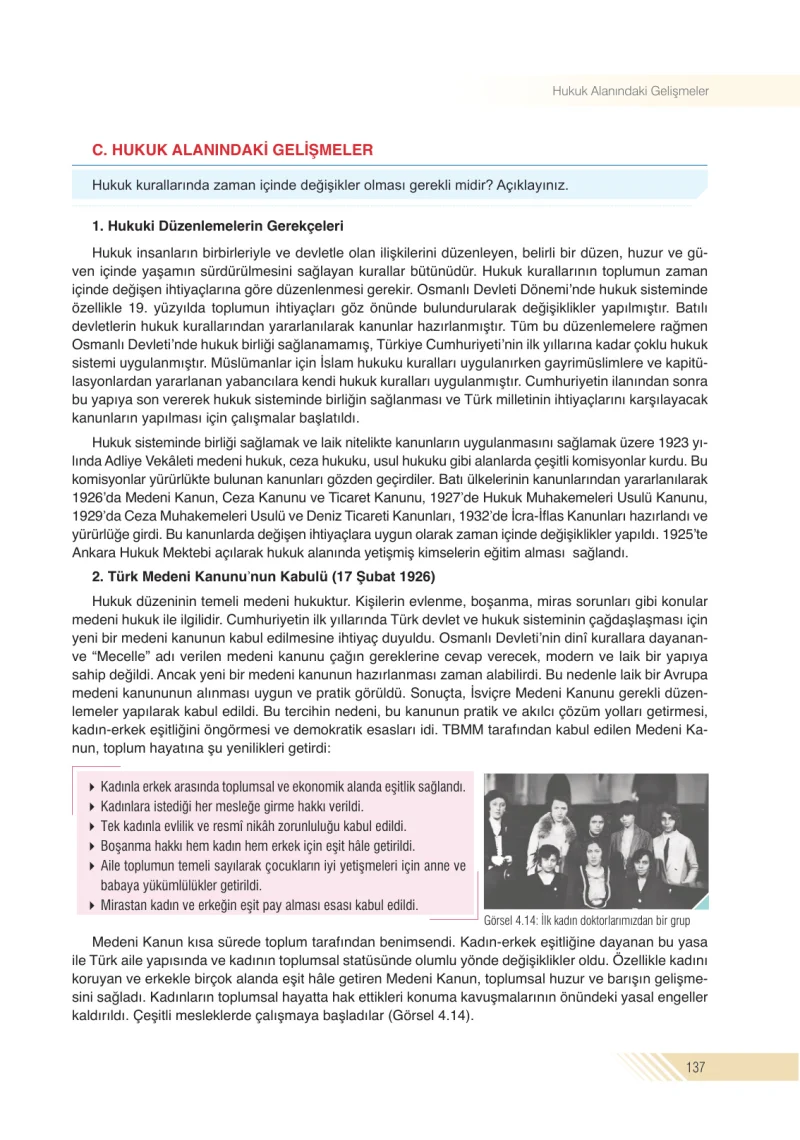 8. Sınıf İnkılap Tarihi Ders Kitabı Cevapları Semih Ofset S.E.K. Yayınları Sayfa 137