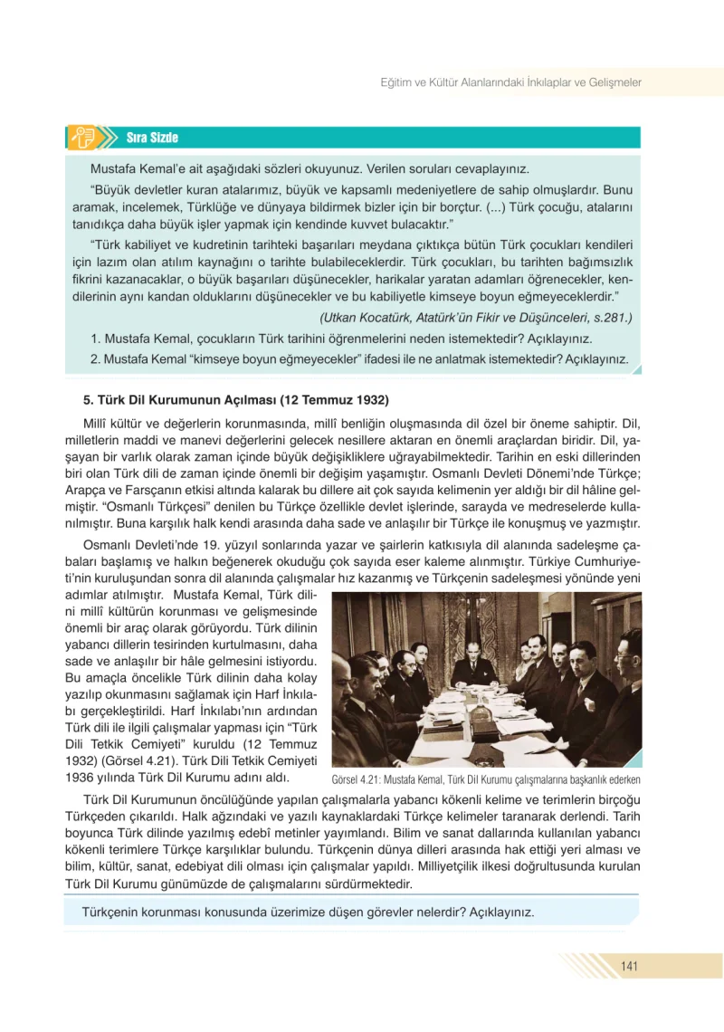 8. Sınıf İnkılap Tarihi Ders Kitabı Cevapları Semih Ofset S.E.K. Yayınları Sayfa 141