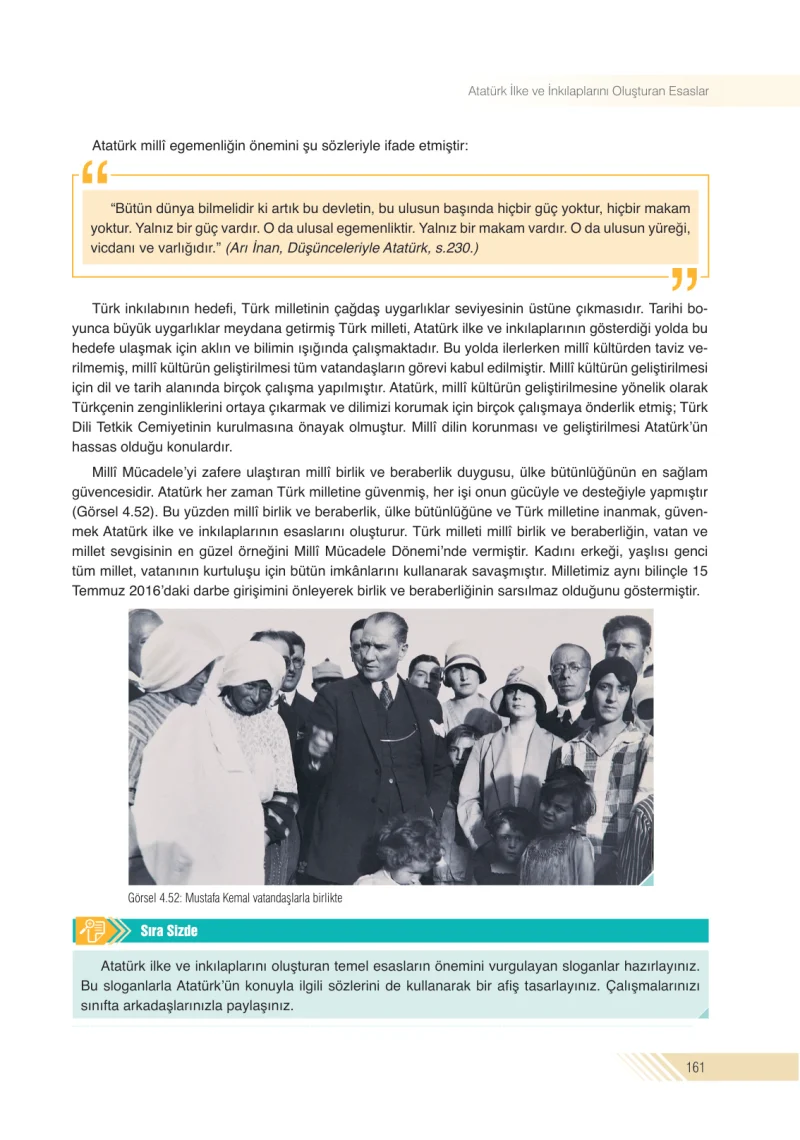 8. Sınıf İnkılap Tarihi Ders Kitabı Cevapları Semih Ofset S.E.K. Yayınları Sayfa 161