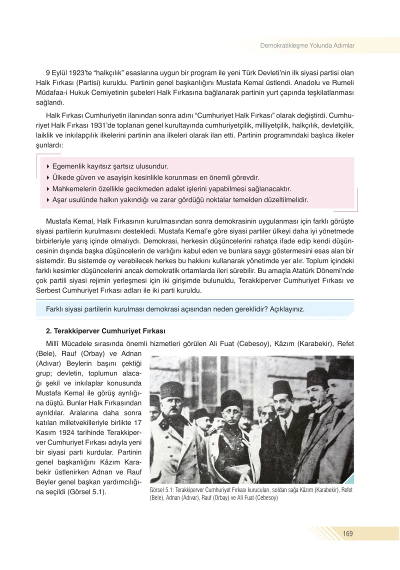 8. Sınıf İnkılap Tarihi Ders Kitabı Cevapları Semih Ofset S.E.K. Yayınları Sayfa 169