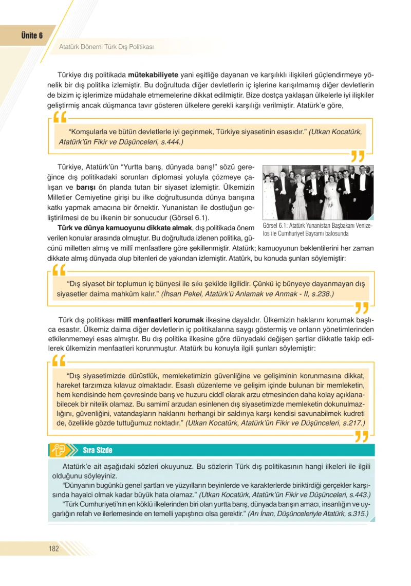 8. Sınıf İnkılap Tarihi Ders Kitabı Cevapları Semih Ofset S.E.K. Yayınları Sayfa 182