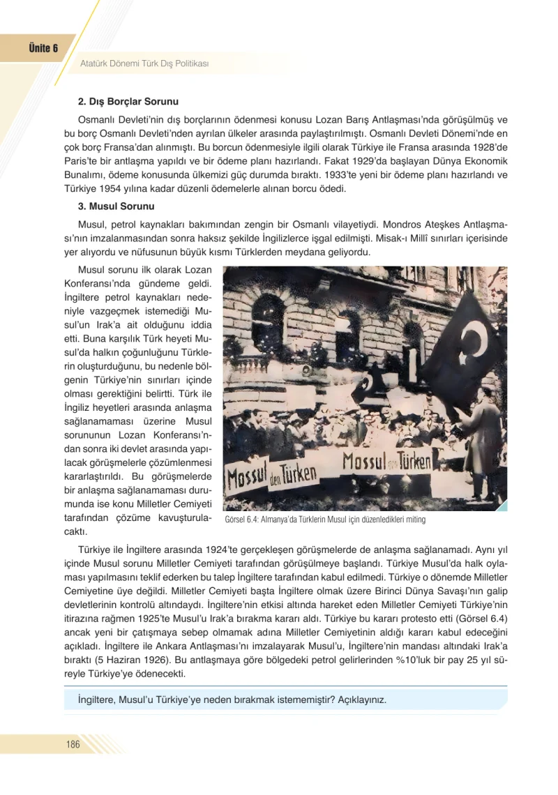 8. Sınıf İnkılap Tarihi Ders Kitabı Cevapları Semih Ofset S.E.K. Yayınları Sayfa 186