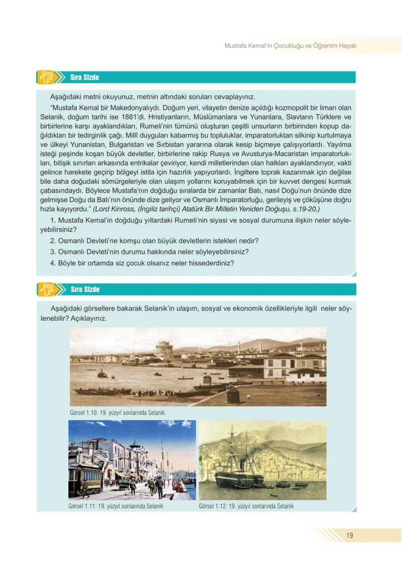 8. Sınıf İnkılap Tarihi Ders Kitabı Cevapları Semih Ofset S.E.K. Yayınları Sayfa 19