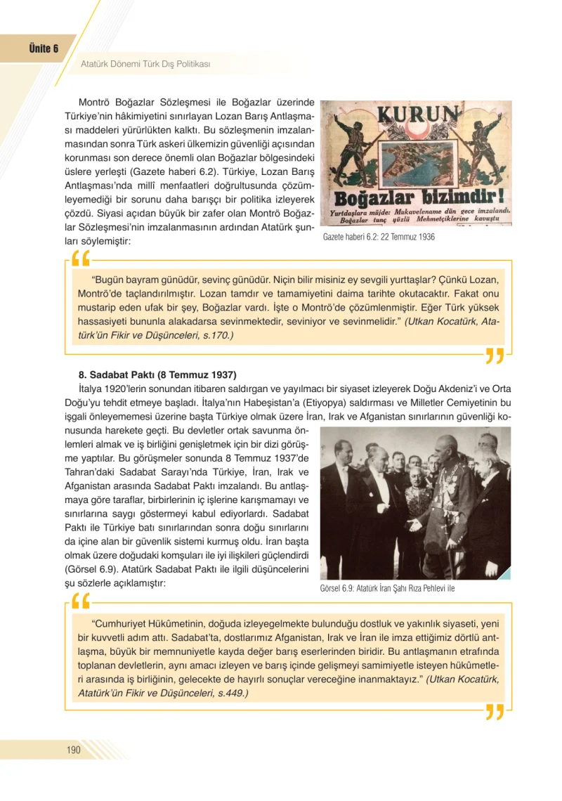 8. Sınıf İnkılap Tarihi Ders Kitabı Cevapları Semih Ofset S.E.K. Yayınları Sayfa 190