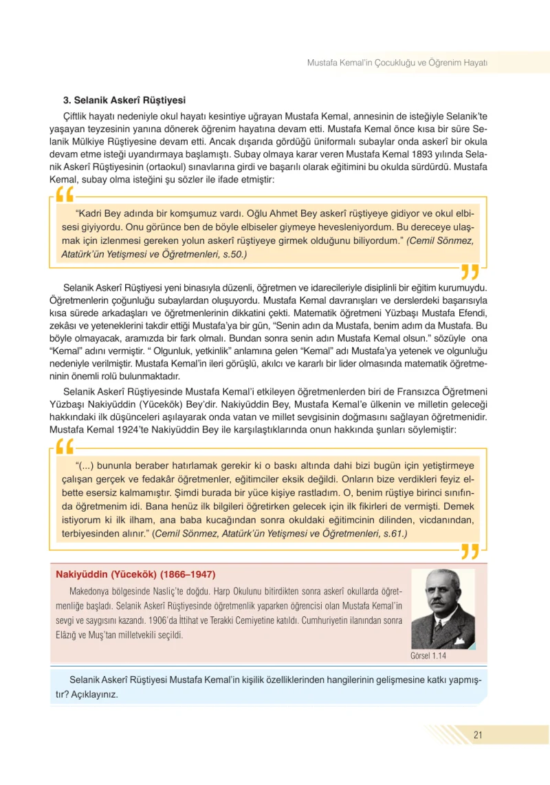 8. Sınıf İnkılap Tarihi Ders Kitabı Cevapları Semih Ofset S.E.K. Yayınları Sayfa 21