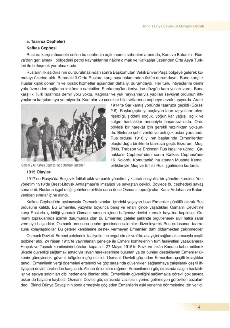 8. Sınıf İnkılap Tarihi Ders Kitabı Cevapları Semih Ofset S.E.K. Yayınları Sayfa 41