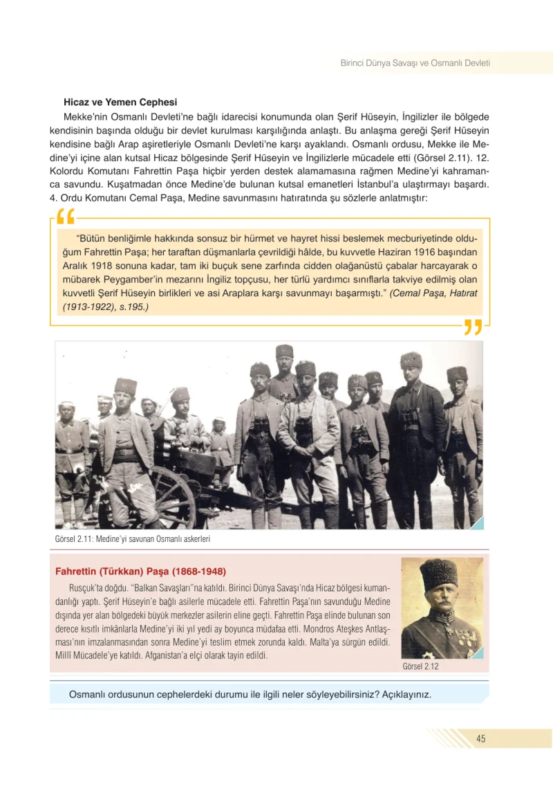 8. Sınıf İnkılap Tarihi Ders Kitabı Cevapları Semih Ofset S.E.K. Yayınları Sayfa 45