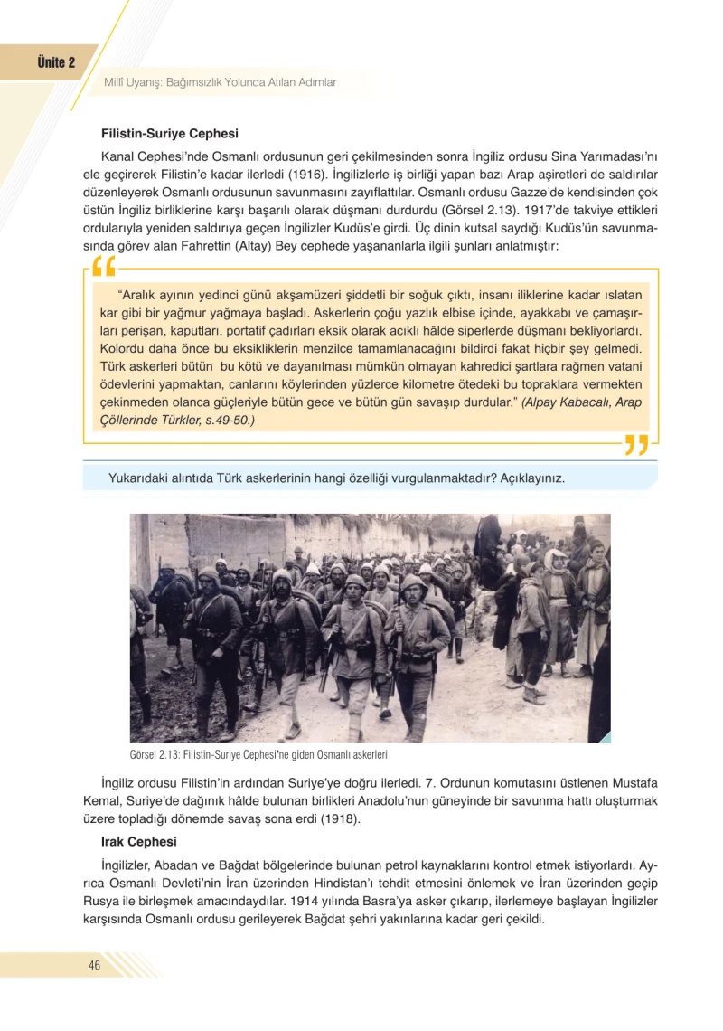 8. Sınıf İnkılap Tarihi Ders Kitabı Cevapları Semih Ofset S.E.K. Yayınları Sayfa 46