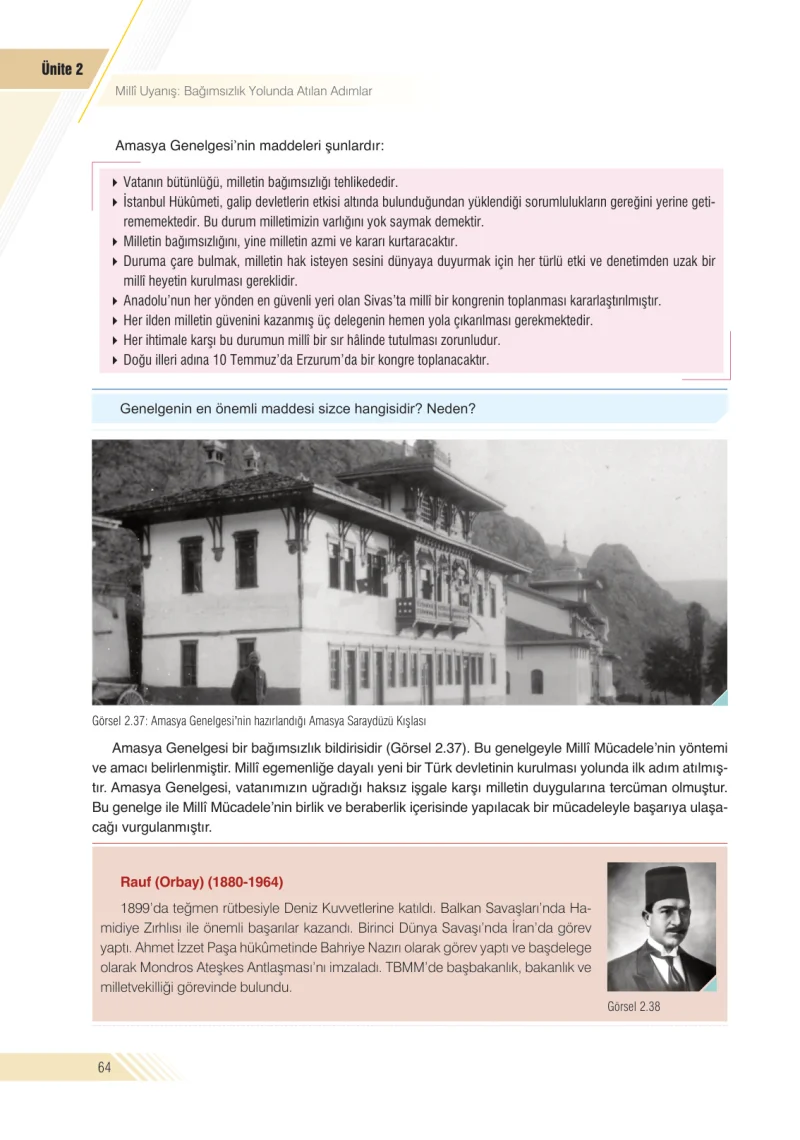 8. Sınıf İnkılap Tarihi Ders Kitabı Cevapları Semih Ofset S.E.K. Yayınları Sayfa 64