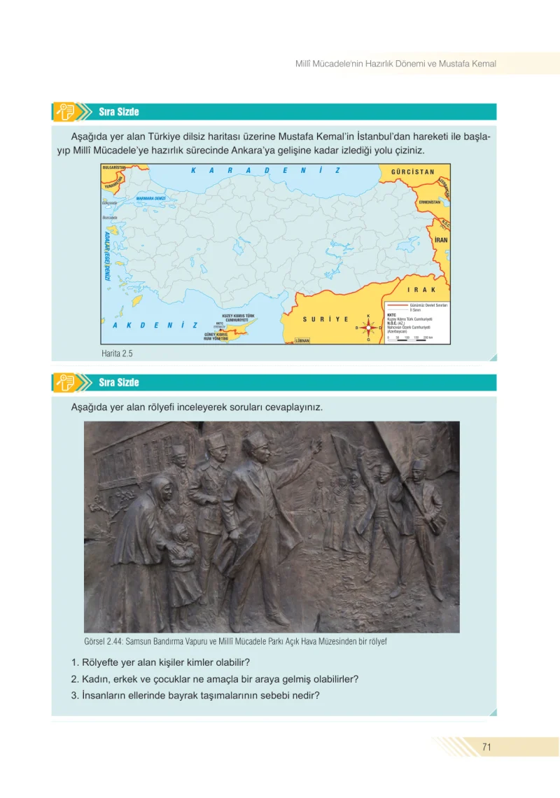 8. Sınıf İnkılap Tarihi Ders Kitabı Cevapları Semih Ofset S.E.K. Yayınları Sayfa 71