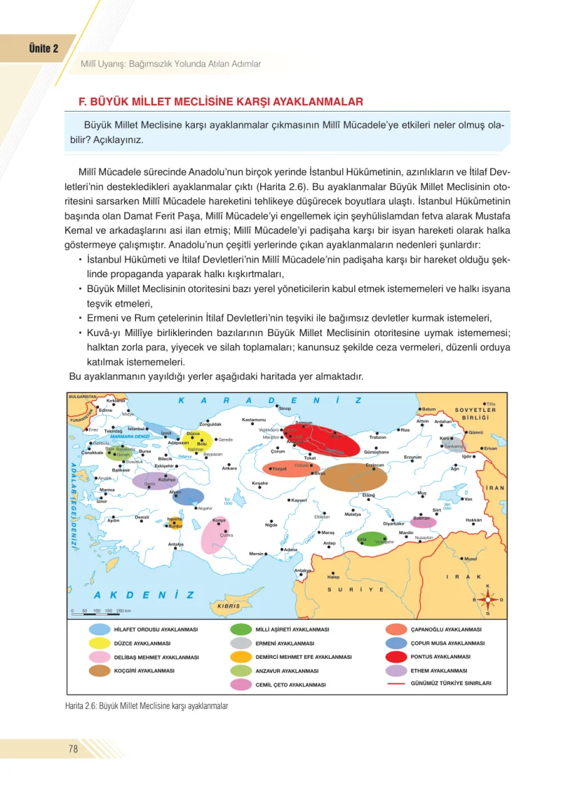 8. Sınıf İnkılap Tarihi Ders Kitabı Cevapları Semih Ofset S.E.K. Yayınları Sayfa 78