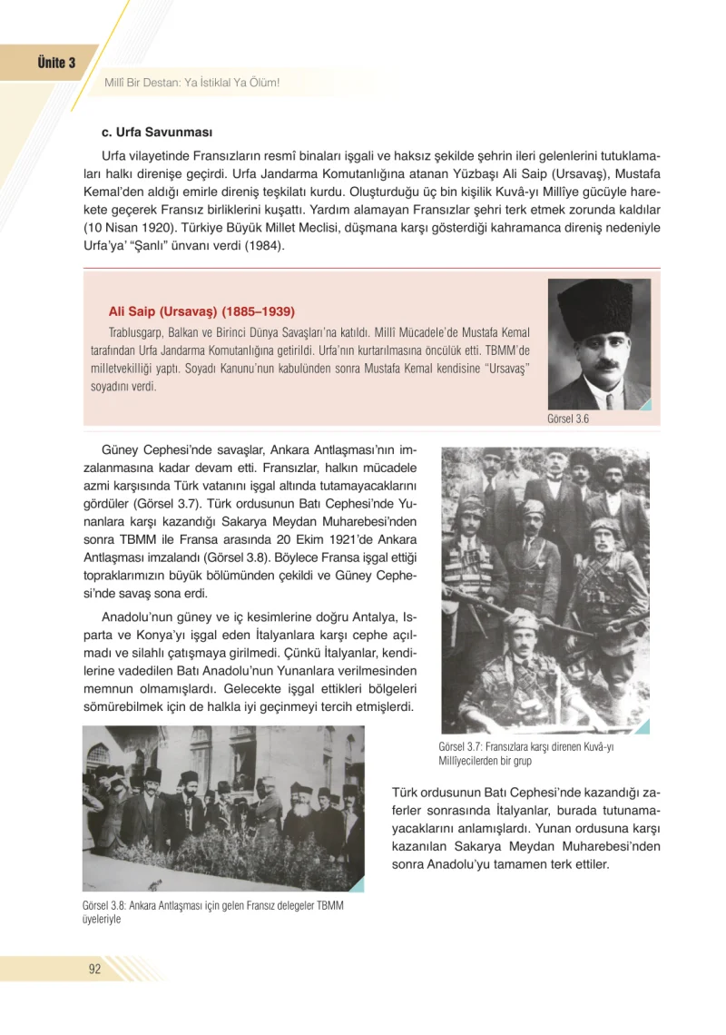 8. Sınıf İnkılap Tarihi Ders Kitabı Cevapları Semih Ofset S.E.K. Yayınları Sayfa 92